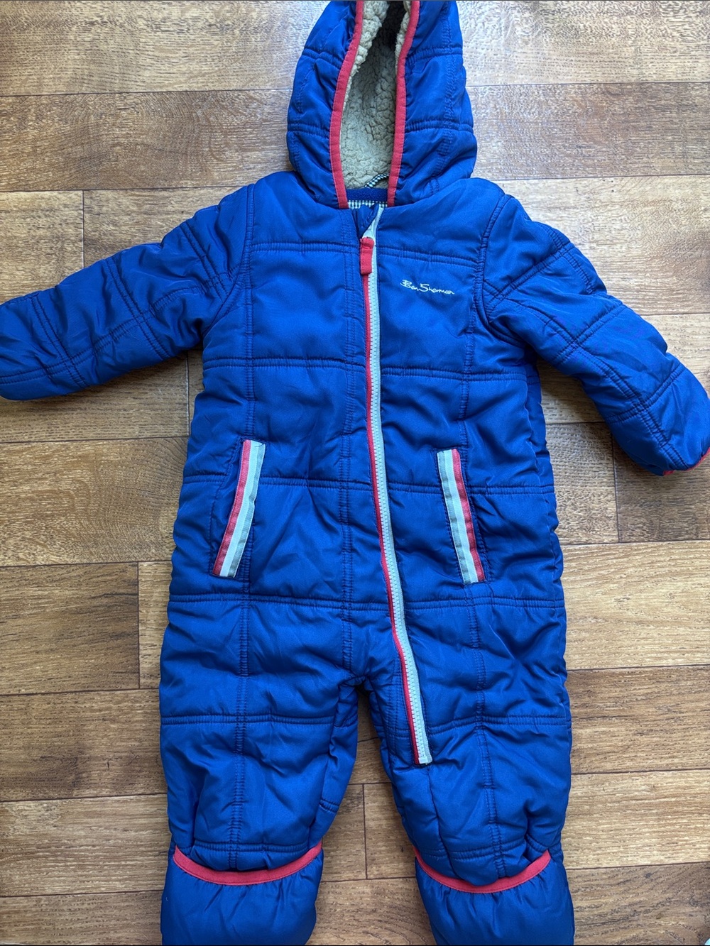 Ben Sherman Navy Blue Puffer Snowsuit Ski Suit Size 18mo Boys Winter Snow Jacket